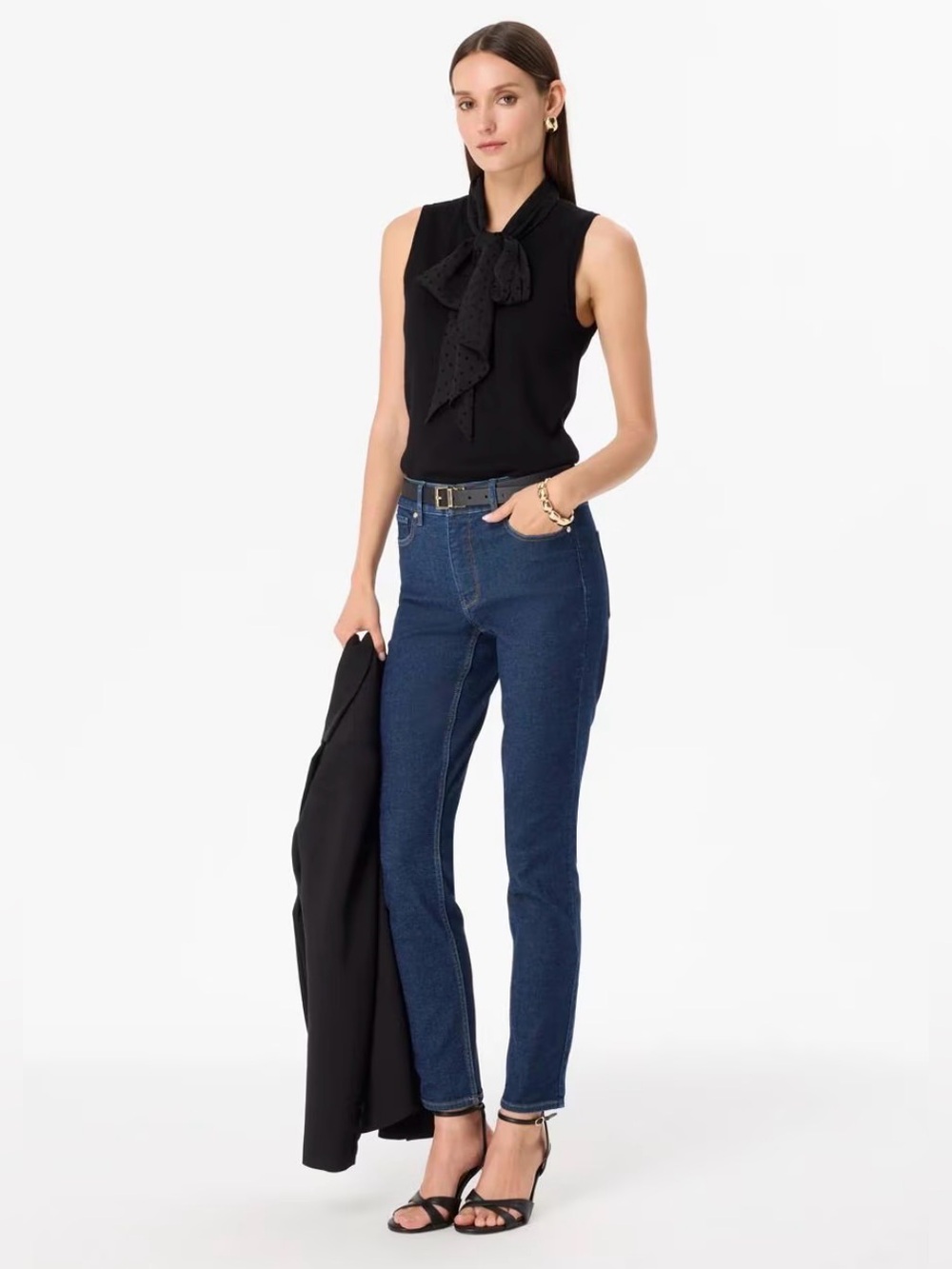 White House Black Market Straight-Leg Jeans in Deep Blue